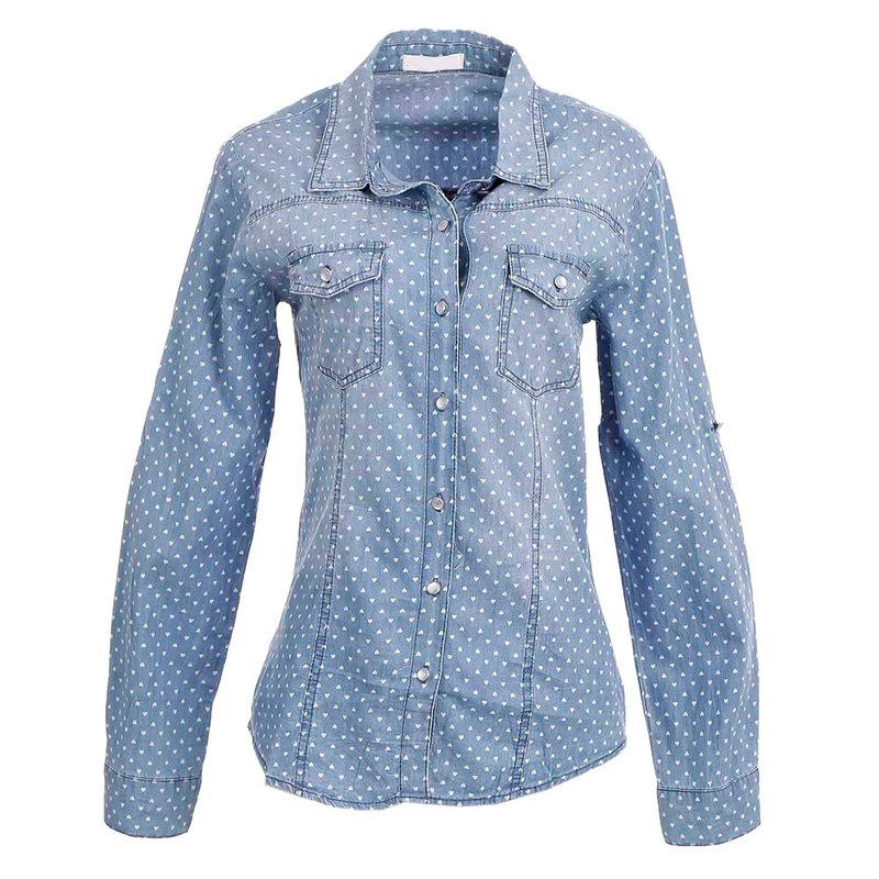 camisa jeans estampada