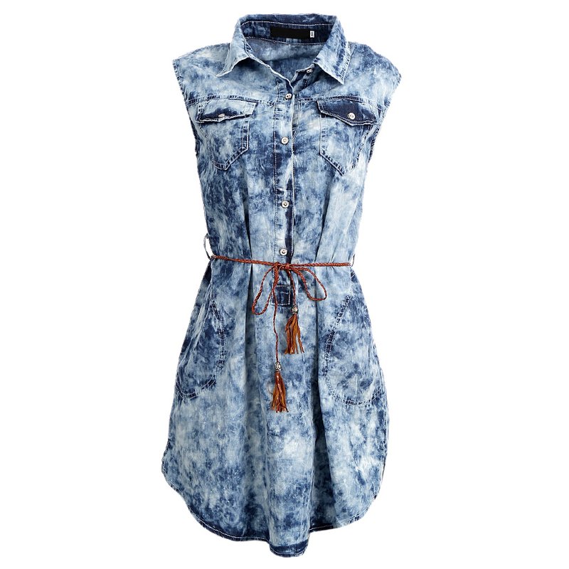 vestidos jeans com cinto