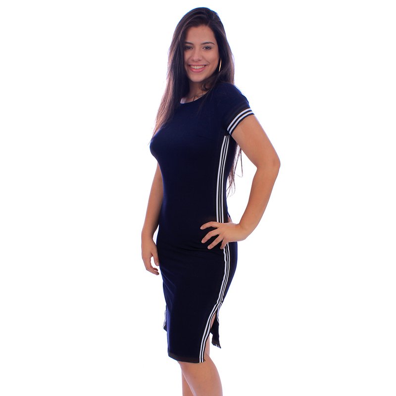 vestido midi aberto na lateral