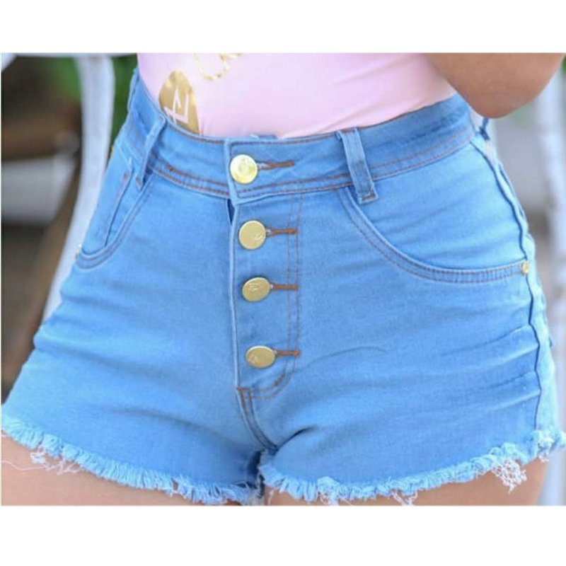 shorts jeans cintura alta curto