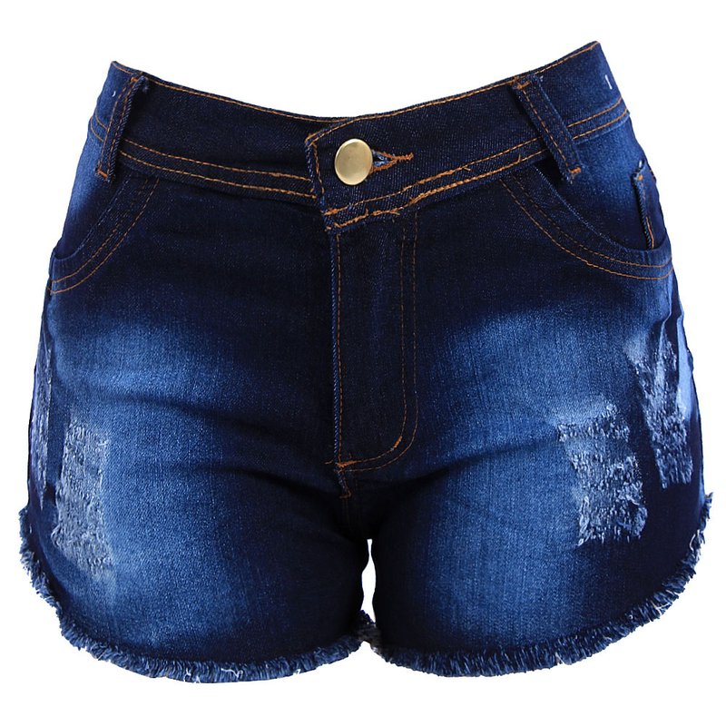 Short Jeans Hot Pants Feminino Manchado Cintura Alta - Compre Agora - Feira  da Madrugada SP