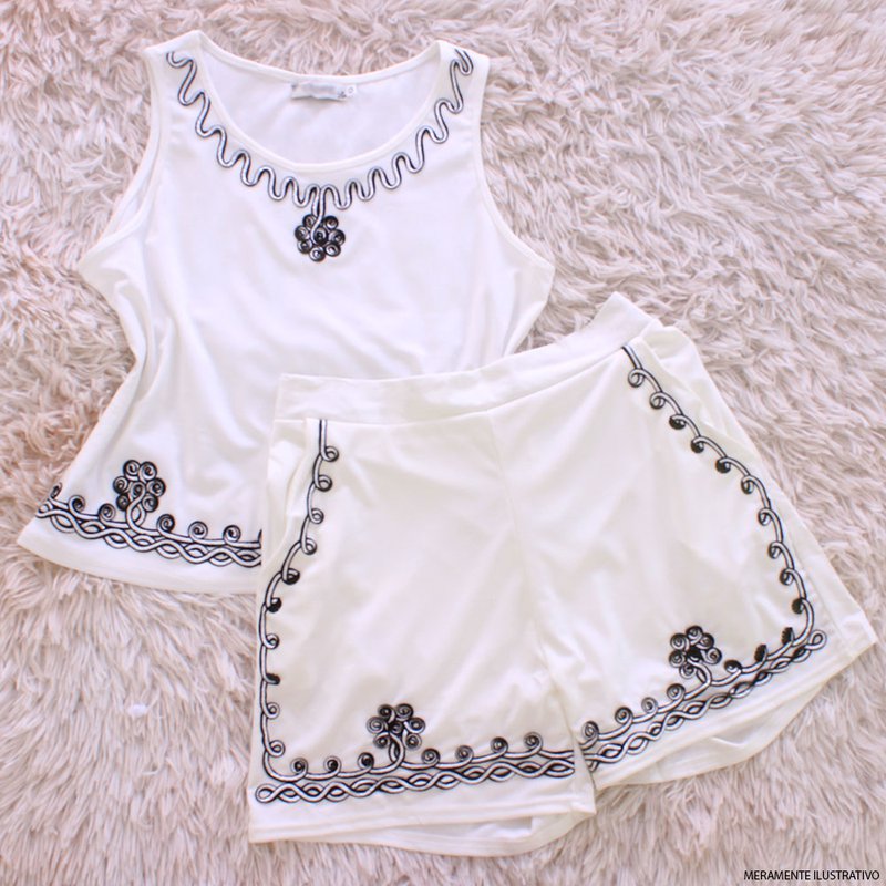 conjunto feminino short e blusa