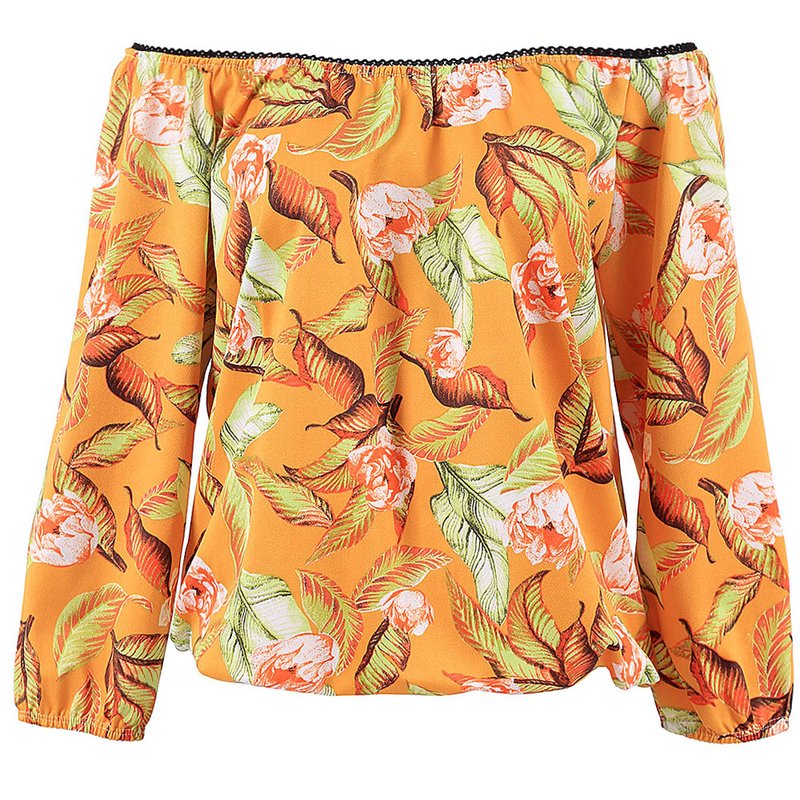 blusa de malha estampada feminina