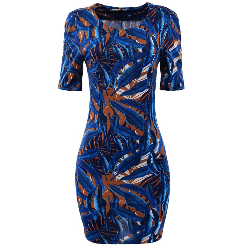 vestido tubinho estampado com manguinha