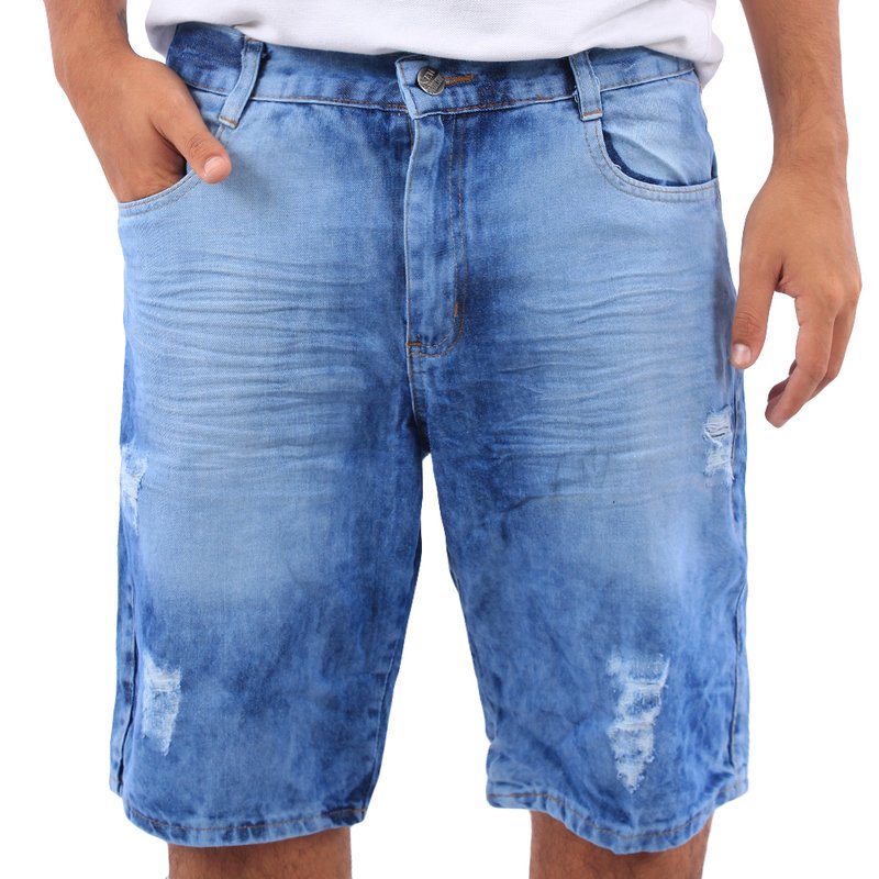 Bermuda Jeans Masculina Estampa Delave E Destroyed Compre Agora Feira Da Madrugada Sp