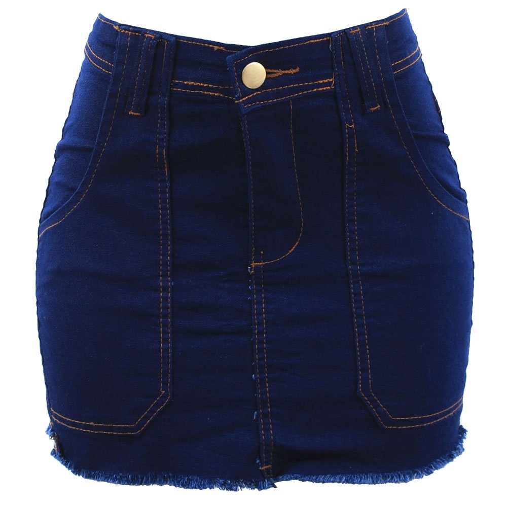 short jeans cintura alta meia coxa