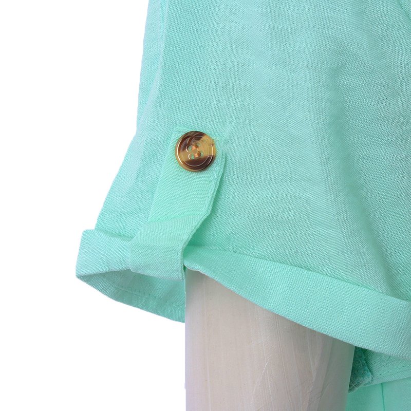 camisa social verde agua feminina