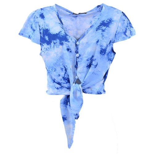 Blusa Cropped Feminina Manchada Com Amarração Frontal - Compre Agora -  Feira da Madrugada SP