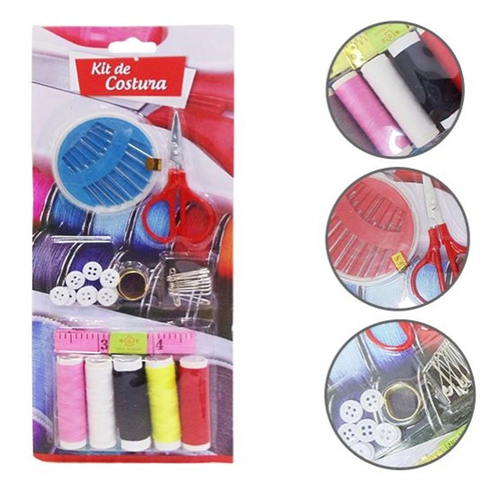 Kit De Costura Com Dedal Botões E Alfinetes 29 Peças Compre Agora Feira Da Madrugada Sp 0094