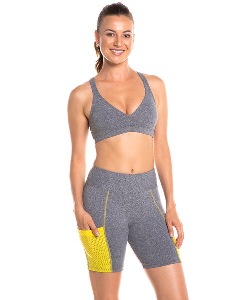Bermuda academia com bolso Sale