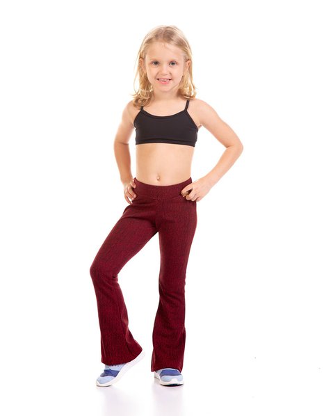 calça legging flare infantil