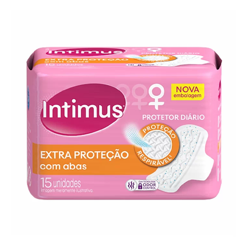 Absorvente Intimus Protetor Diario Com Abas Com 15 Unidades