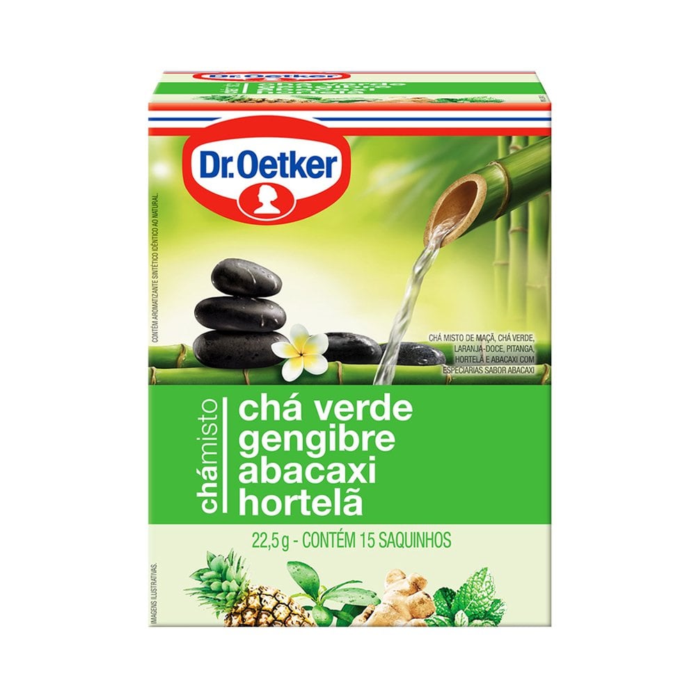 Chá Dr Oetker Verde Abacaxi Hortelã g Com Unidades Supermercado Pague Menos