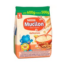 Cereal Infantil Mucilon Multicereais Sachê Leve 600g Pague 500g