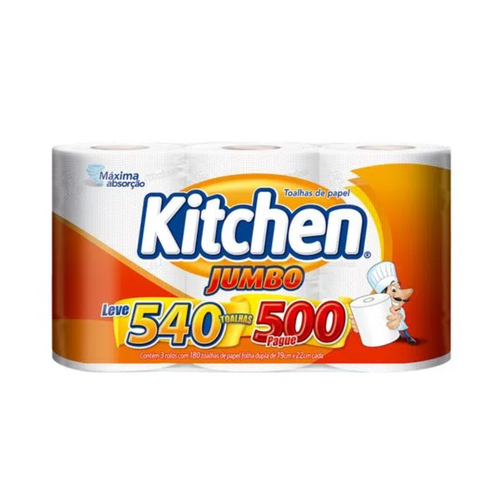 Papel Toalha Kitchen L540 P500 R$ 13,25 ou r$ 10,77 comprando 5 ou mais unidades e marcando a recorrência. pague menos