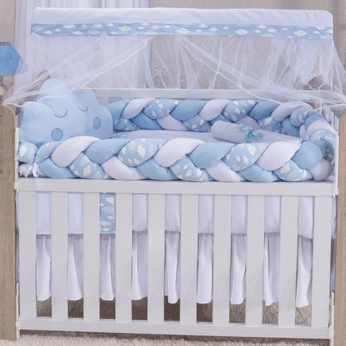 Kit berço nuvem azul claro