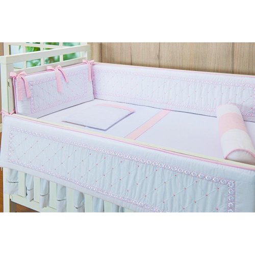 Kit berço branco e rosa Clearance
